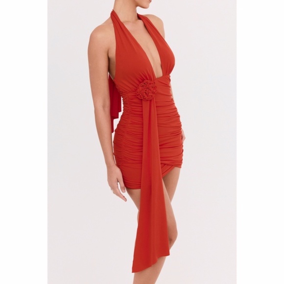 NEW Mistress Rocks Halter Dress Cranberry Large - Picture 9 of 17